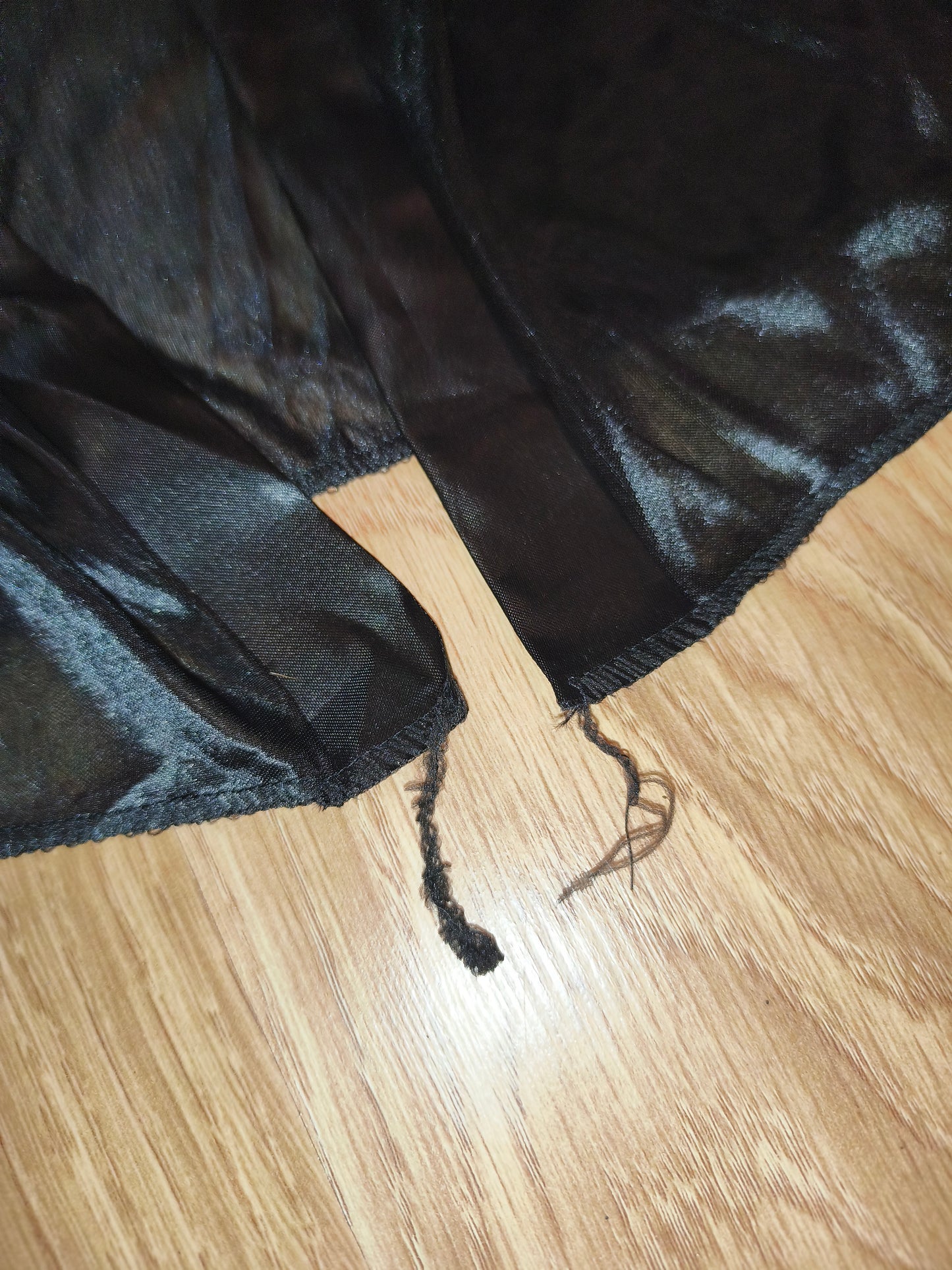 Vintage Style Black Satin & Lace Sheer Back Robe / Kimono Lingerie – Size M