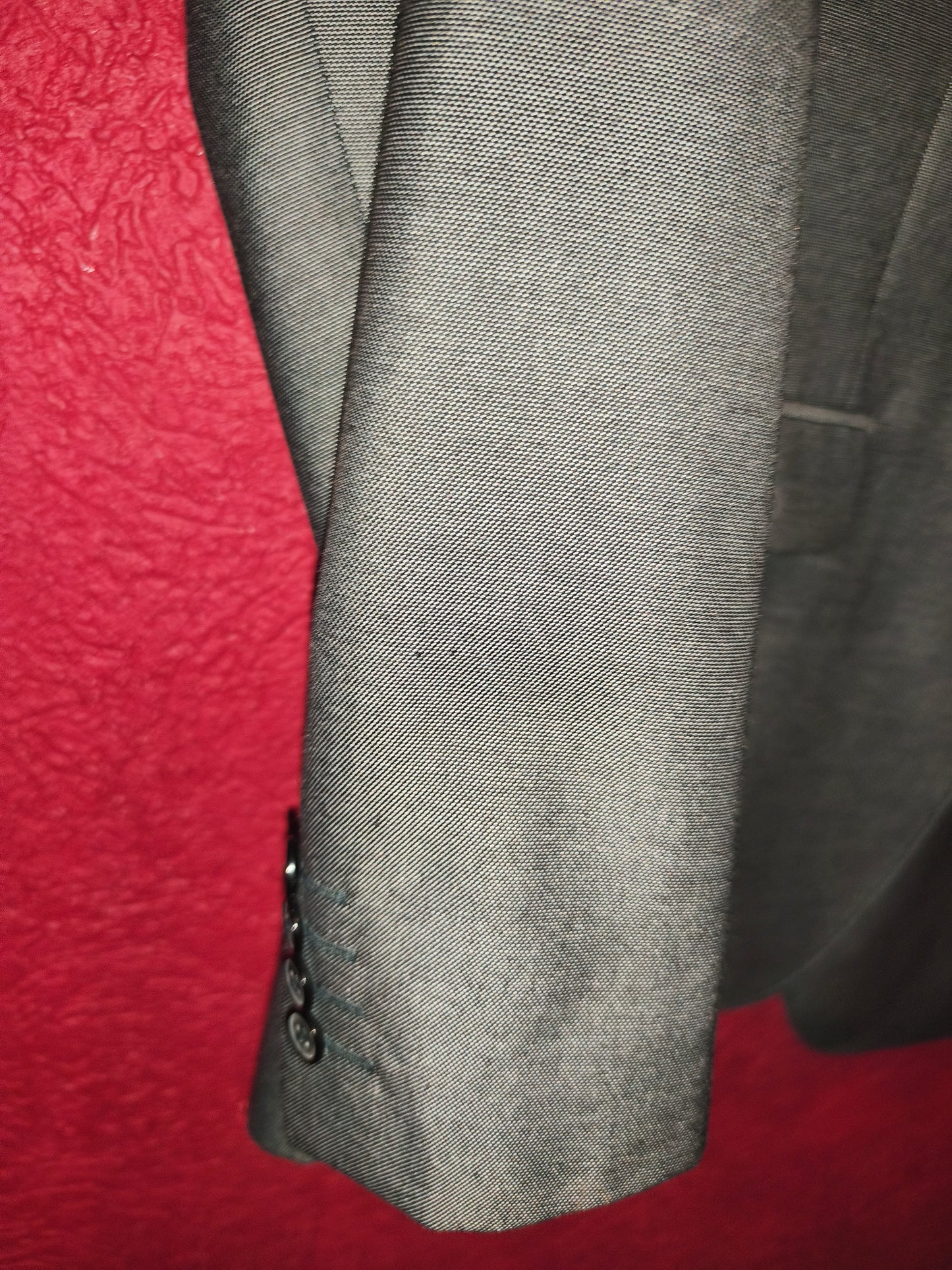 Dressmann Men's Grey Structured Two-Button Suit Blazer Jacket (Size EU 50 Regular)