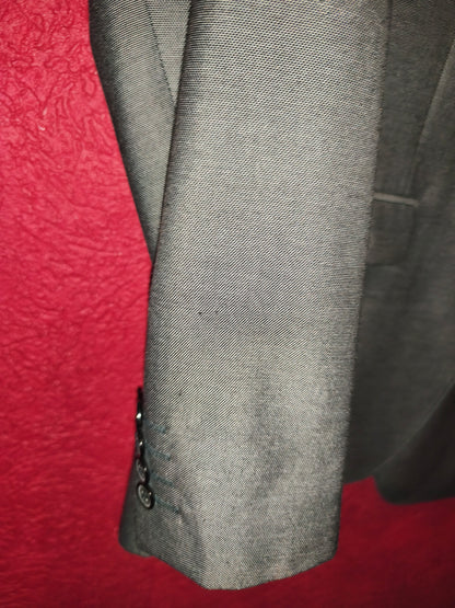 Dressmann Men's Grey Structured Two-Button Suit Blazer Jacket (Size EU 50 Regular)
