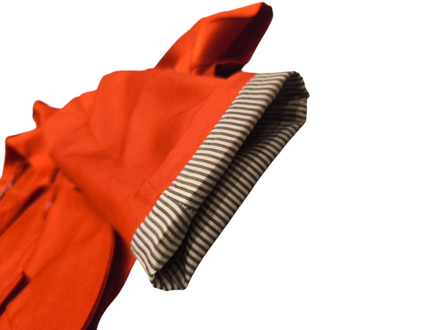 DAM-MIEL Red Blazer Jacket Women’s Size M Striped Lining Cuffs Caree