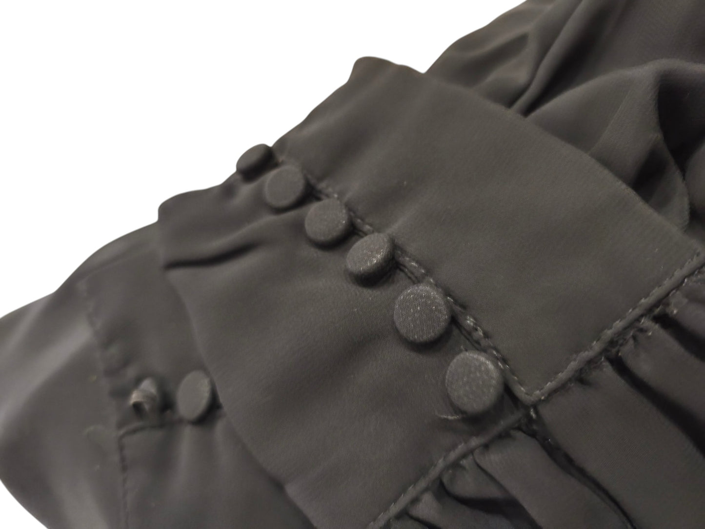 Atmosphere Black Chiffon Cocktail Dress - Sheer Lantern Sleeves Size 8/36 Mini