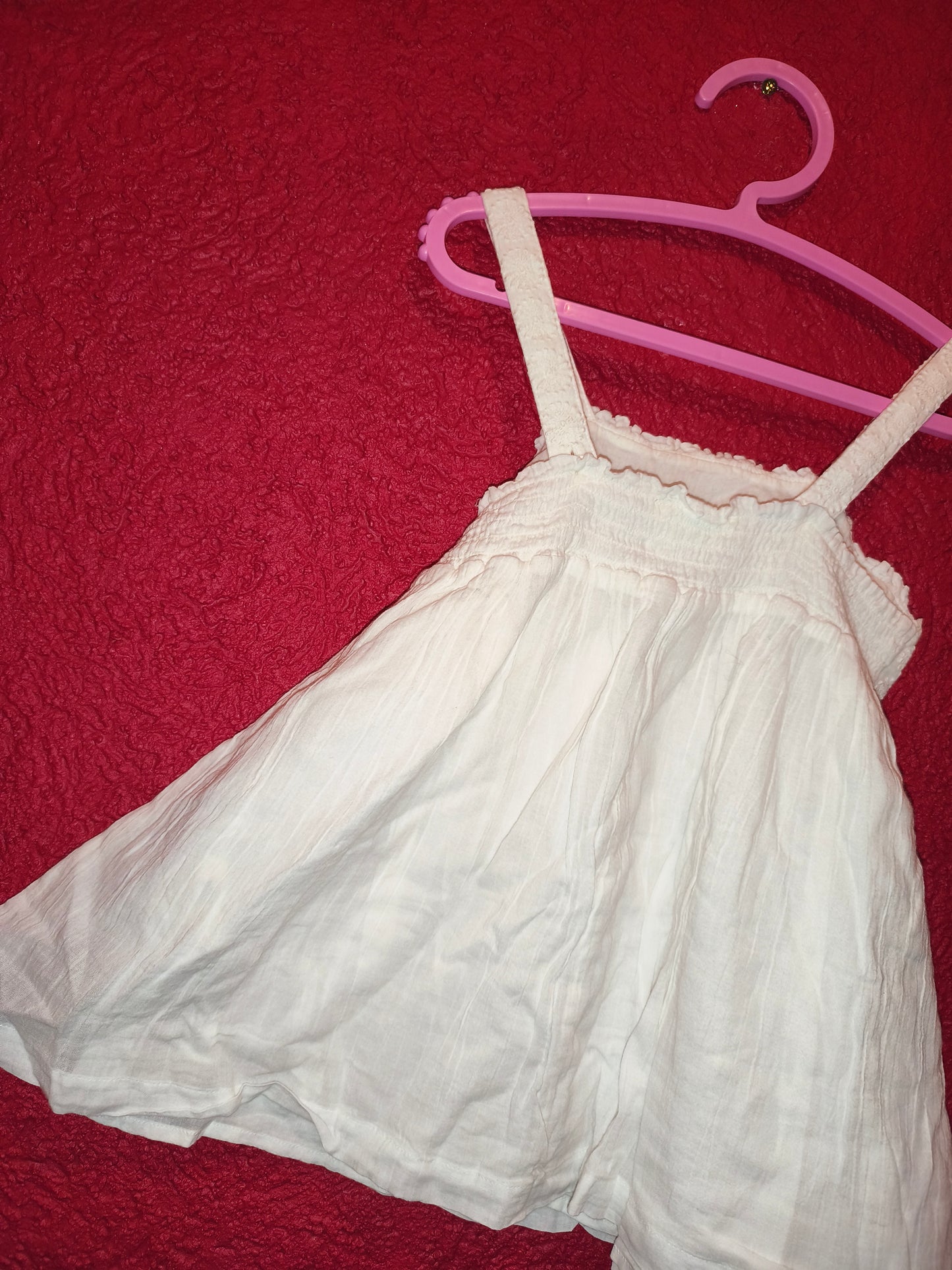 Mini Boden Girls White Broderie Anglaise Cotton Sun Top / Cami – Size 5-6 Years