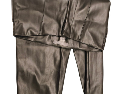 Primark Women’s Black Faux Leather Leggings Trousers Size UK 10 EUR 38 High Rise