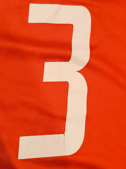 AC Milan Maldini #3 Jersey - Size Large - Red/Black Emirates Fly Better Soccer