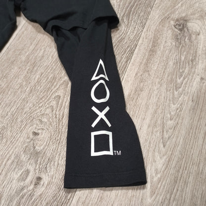 ZARA Boys PlayStation Long Sleeve T-Shirt Size 10 140 Black Double Layer Gaming