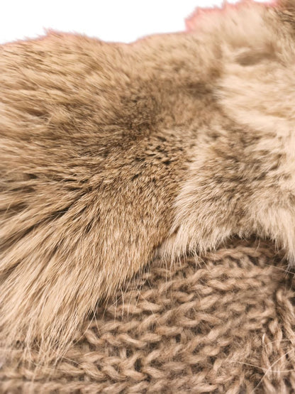Real Fox Fur Knit Cardigan Jacket Women’s Size L – Genuine Fur Panels