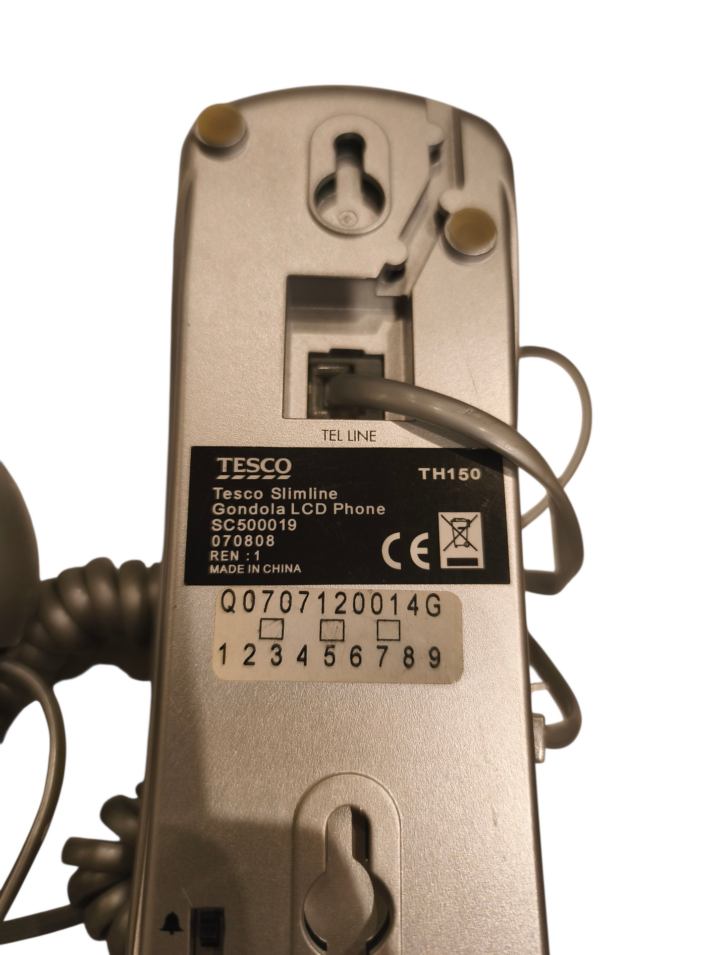 Tesco TH150 Slimline Gondola LCD Landline Phone - Silver/Champagne - Wall Mounta