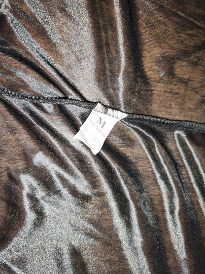Vintage Style Black Satin & Lace Sheer Back Robe / Kimono Lingerie – Size M