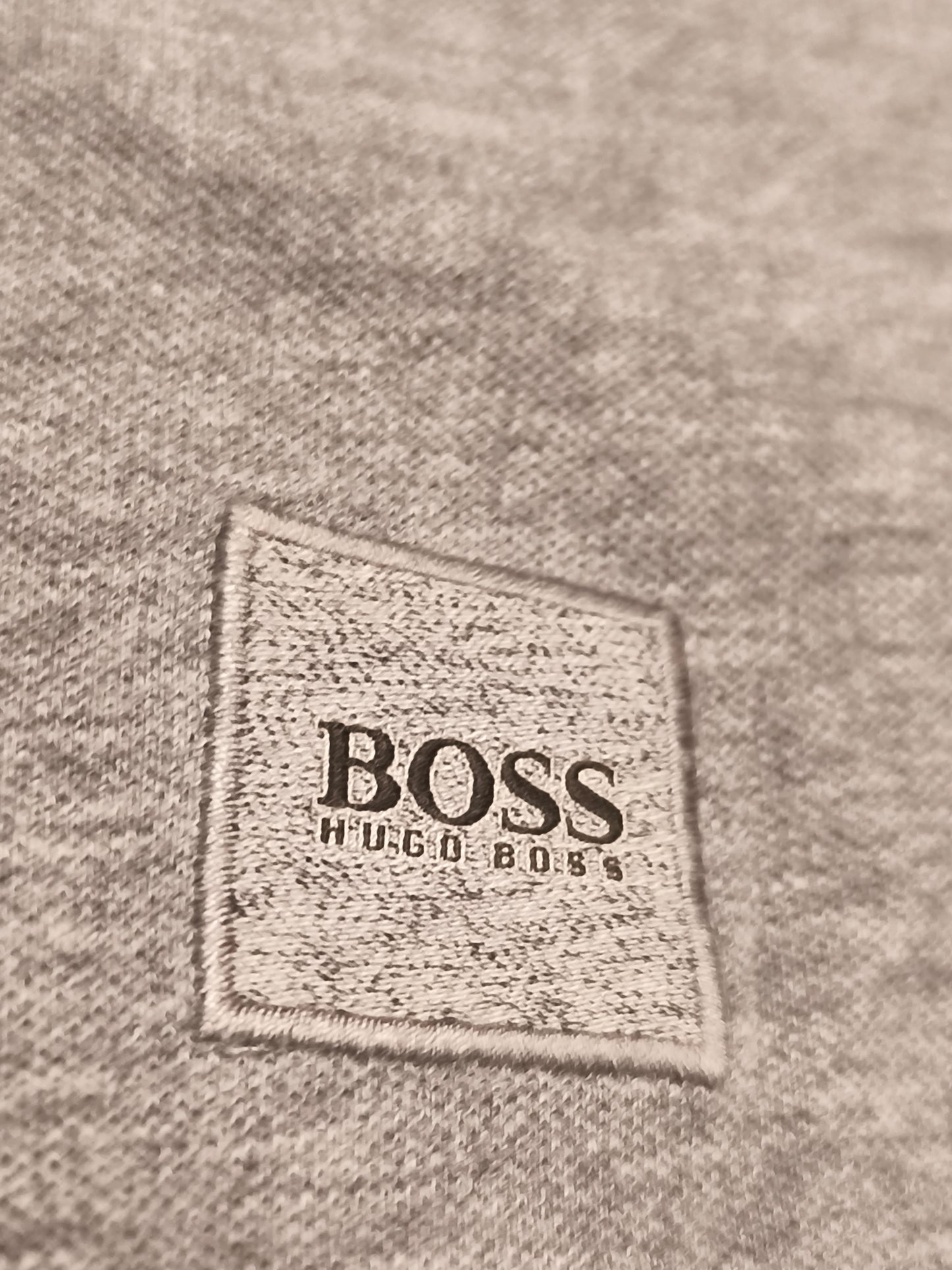 HUGO BOSS Men's Slim Fit Polo Shirt Grey Short Sleeve Cotton Piqué Size M Medium