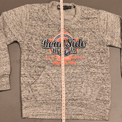 Dirkje Boys Grey Marl Graphic Knit Sweatshirt Jumper | Size 98 / 3Y