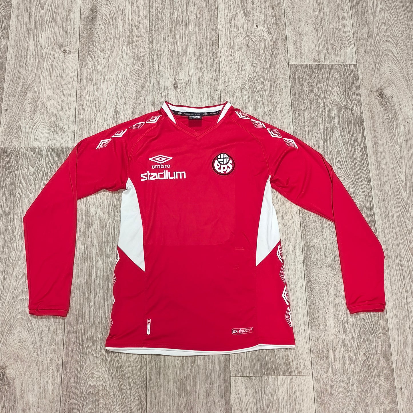 Umbro EPS Espoo Football Shirt Soccer Jersey Red Long Sleeve Size XS #6