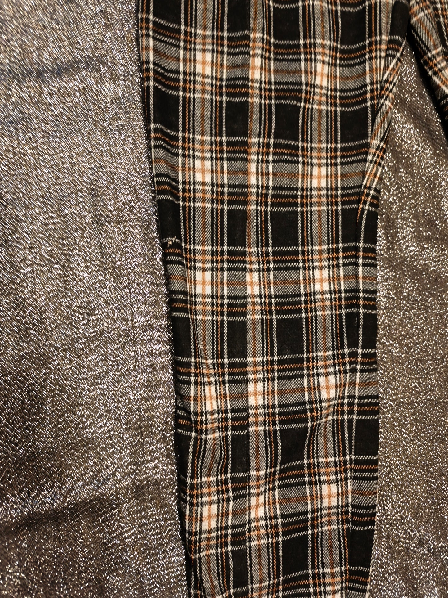NEXT Women’s Plaid Checked Trousers Size 12R Black Tan White Tapered Zip Detail