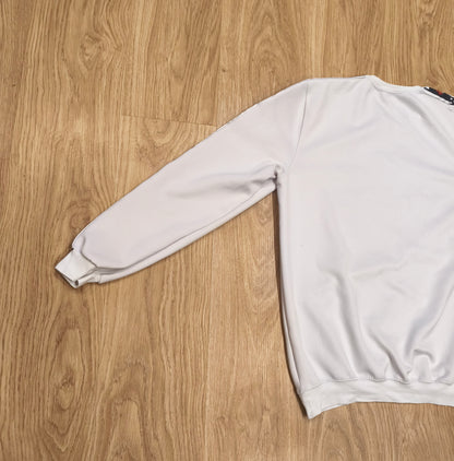 Dsquared2 Men's XXL White Sweatshirt Pullover Canada Tape Logo Sleeve Crewneck