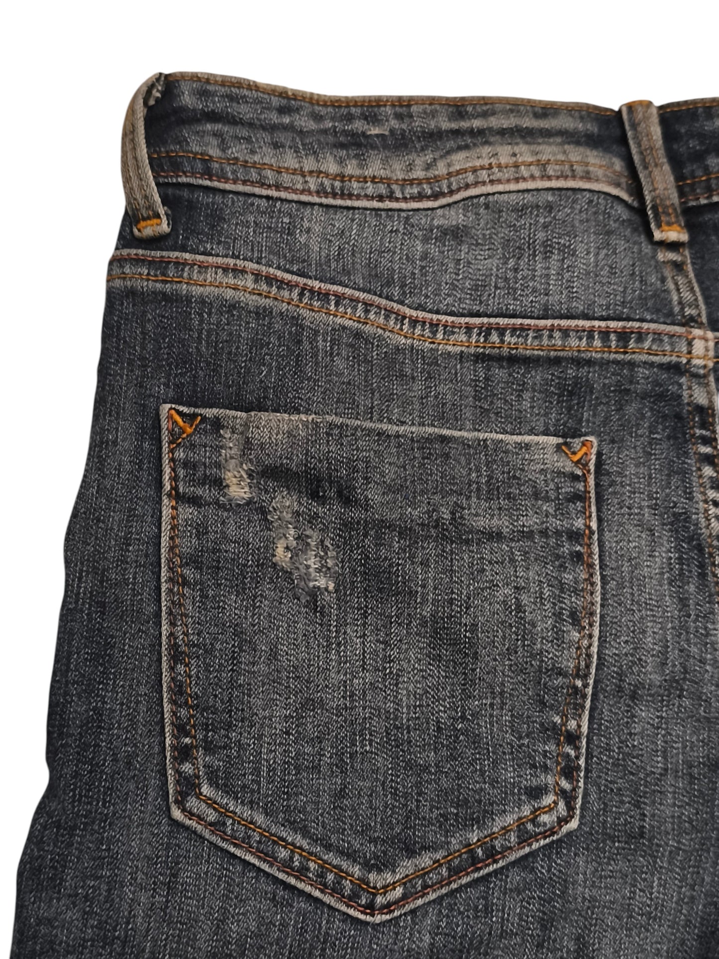 ZARA Premium Denimwear Mid Rise Skinny Jeans Womens Size 4/26 Distressed Hem