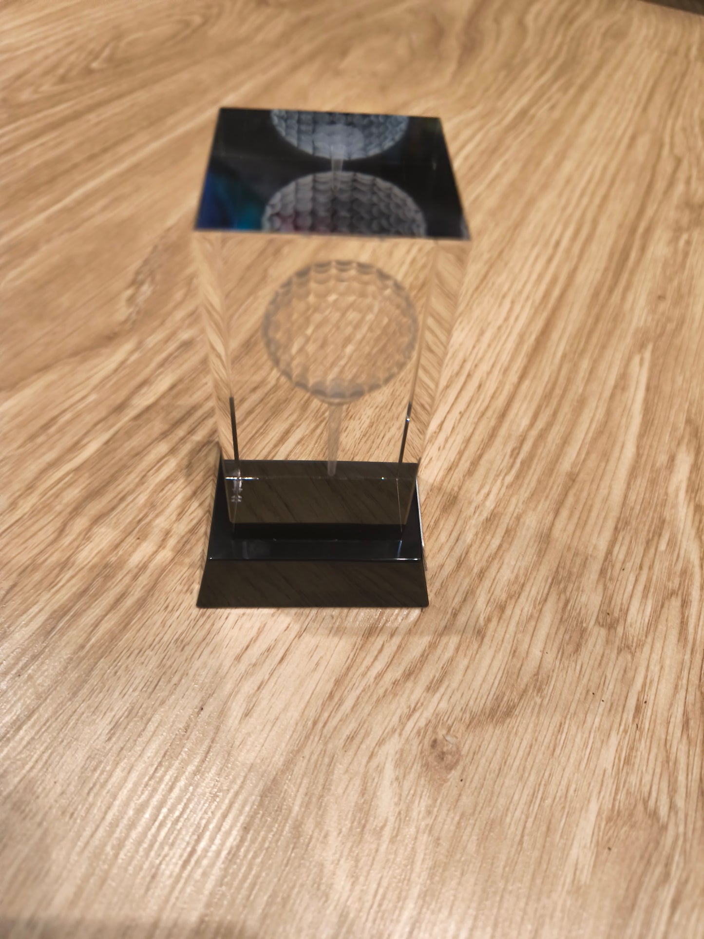 Vintage 3D Laser Etched Crystal Golf Trophy – Caudwell Children Celebrity Golf Classic 2016 1st Place Team Award
