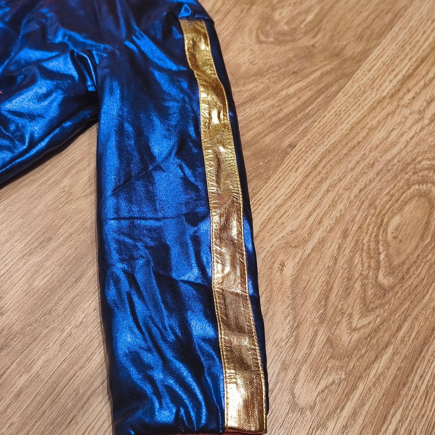 Harley Quinn Costume Jacket Kids Size 120 Red Blue Metallic Property of Joker