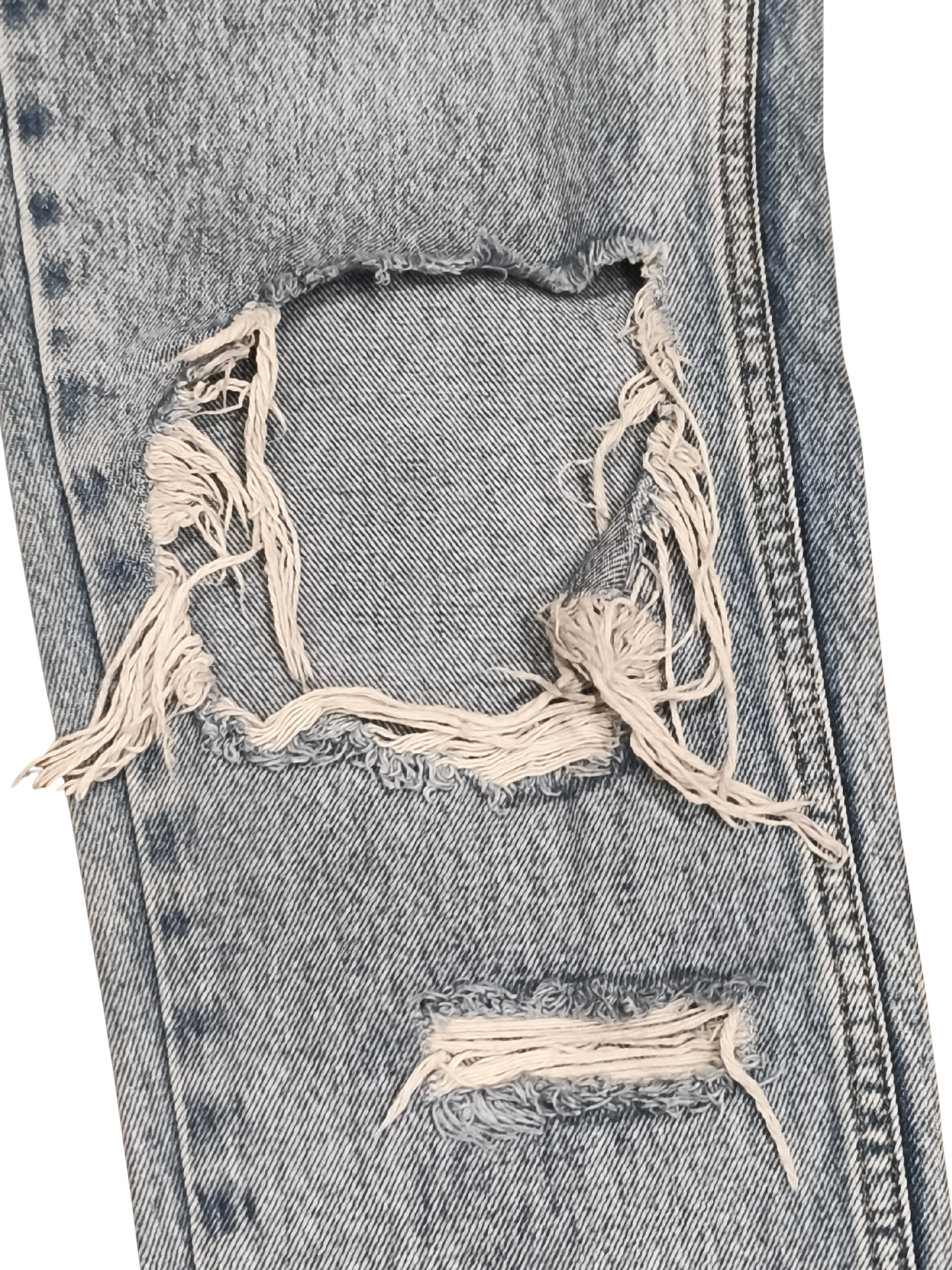 Pull&Bear High Waisted Distressed Mom Jeans Light Wash Blue Size 4 / 36 / 26