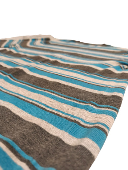 Tommy Hilfiger Men’s Striped Sweater Blue Gray Crew Neck Cotton Size L