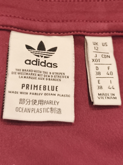 Adidas Originals Adicolor Classics Primeblue Crop Top Maroon Burgundy UK 12 US 8