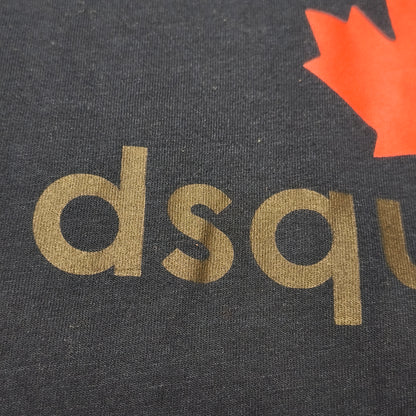 Dsquared2 Mens T-Shirt Size L Navy Blue Maple Leaf Graphic Print Short Sleeve