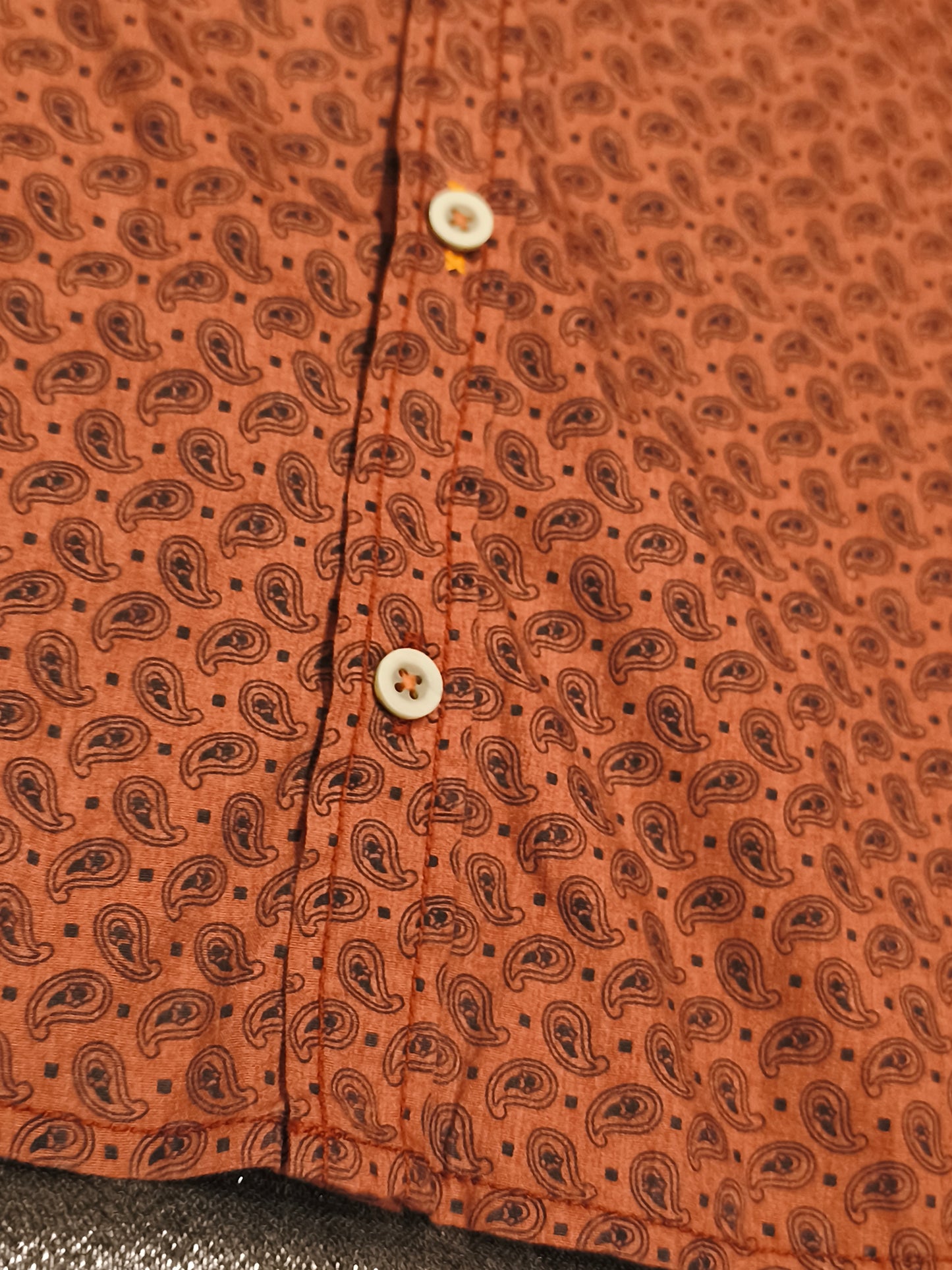 HUGO BOSS Orange Paisley Shirt Men’s M Rust Copper NWT 2001 Archive Vintage Style