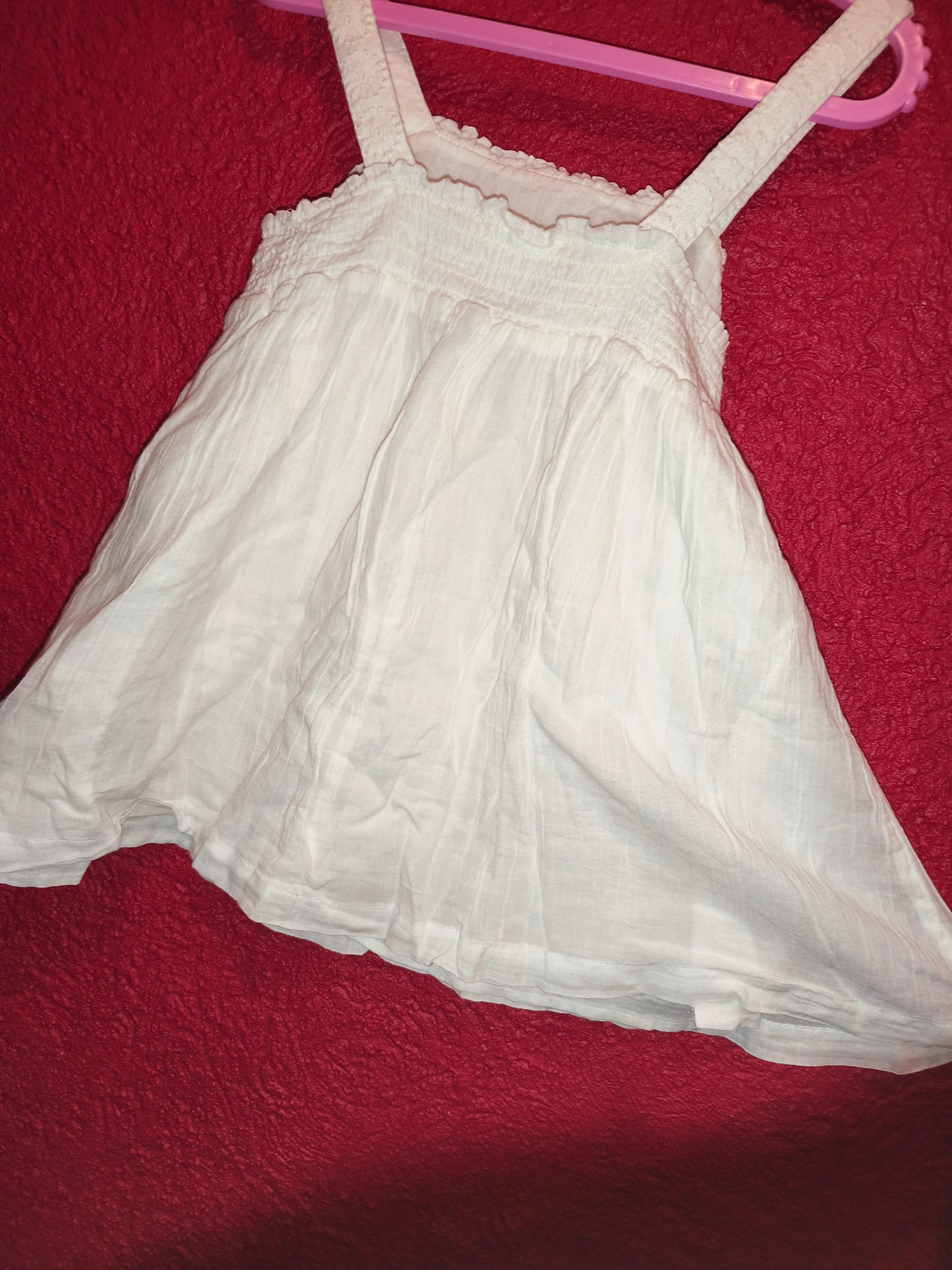 Mini Boden Girls White Broderie Anglaise Cotton Sun Top / Cami – Size 5-6 Years