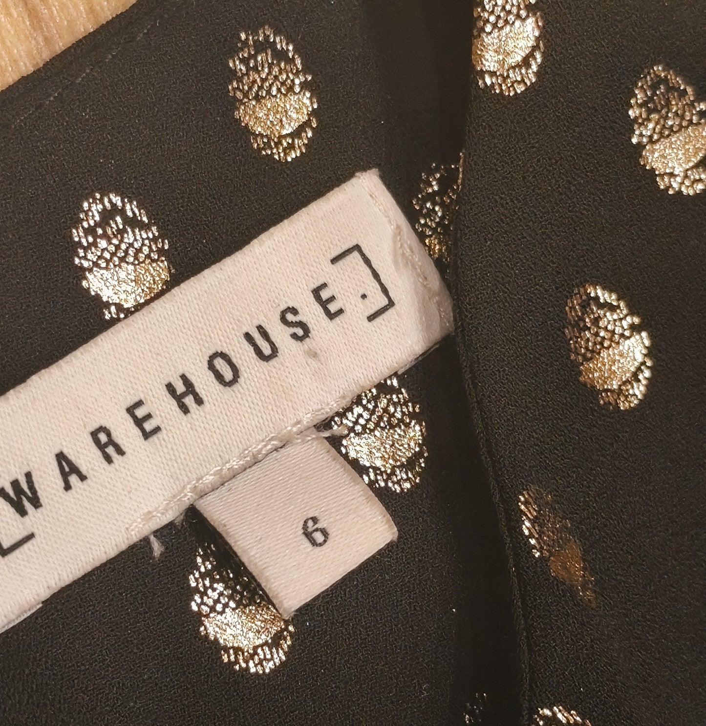 Warehouse Black Gold Metallic Polka Dot Long Sleeve Ruffle Mini Dress UK 6 US 2Warehouse Black Gold Metallic Polka Dot Long Sleeve Ruffle Mini Dress UK 6 US 2