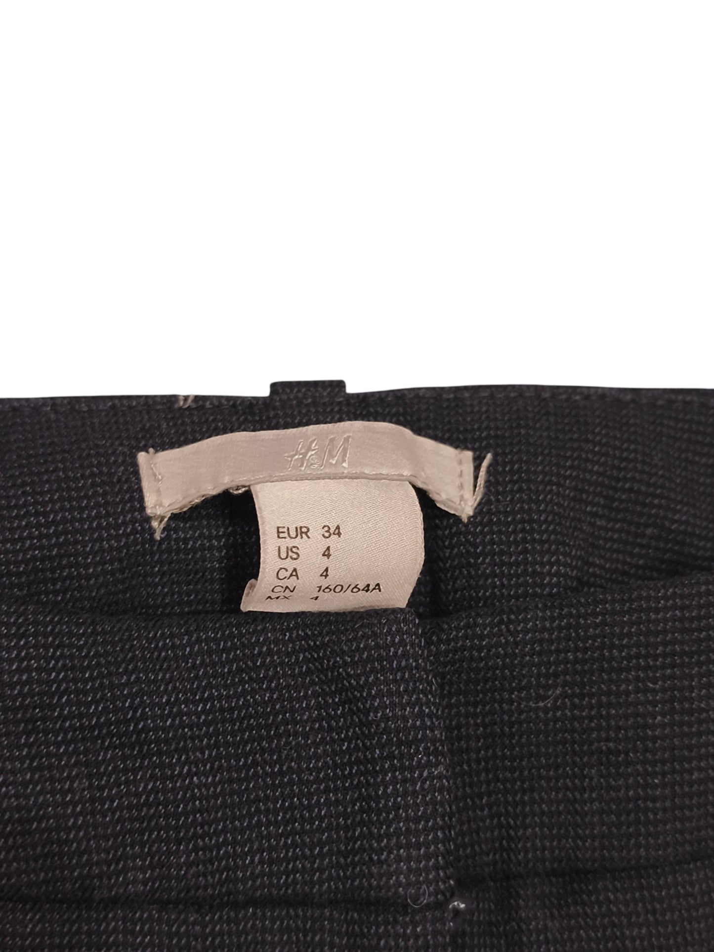 H&M Women's Black Textured Dress Pants Slim Cigarette Trousers Size EUR 34 US 4