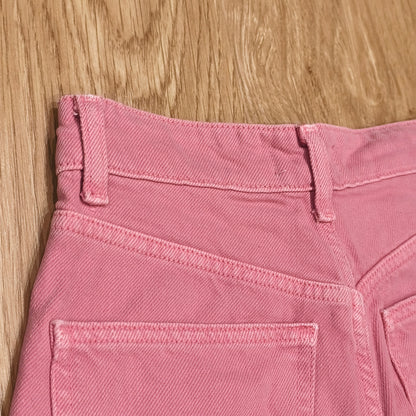 ZARA Pink High Waist Wide Leg Raw Hem Jeans Size EUR 34 US 02 MEX 24