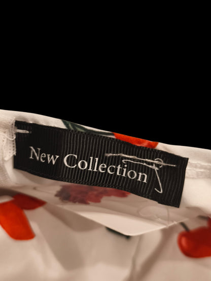 New Italian Cherry Print Sleeveless Dress/Tunic - White & Red - Size 16