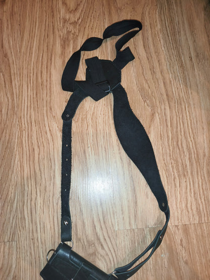 Walther CP99 Compact Leather Shoulder Holster Black Tactical Airsoft Pistol Rig