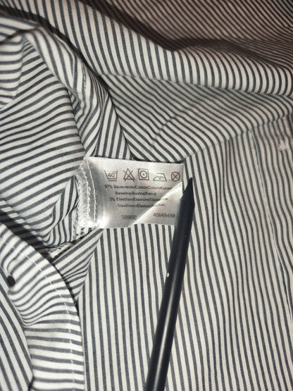 OLYMP Level 5 Five Body Fit Shirt Men 15" 38 Small S Striped Long Sleeve Cotton