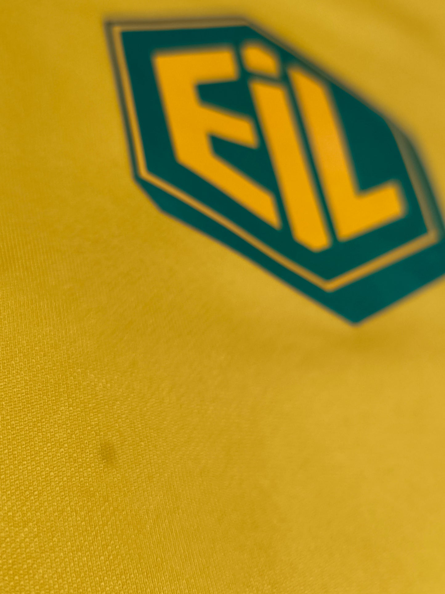 Nike Dri-FIT Mens Yellow EIL Crest Soccer Jersey Short Sleeve T-Shirt Size S #63