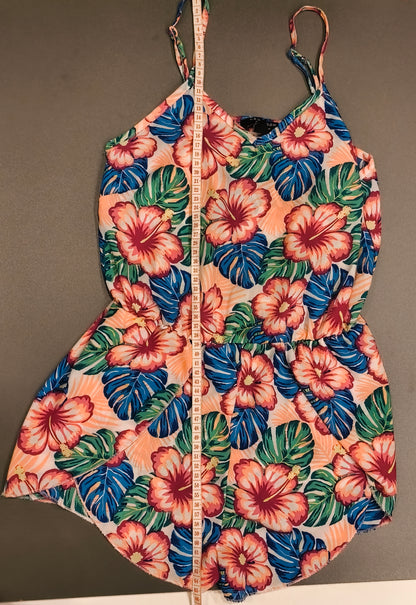 New Look 915 Generation Girls Tropical Hibiscus Floral Playsuit | Size 10–11Y (140–146 cm)