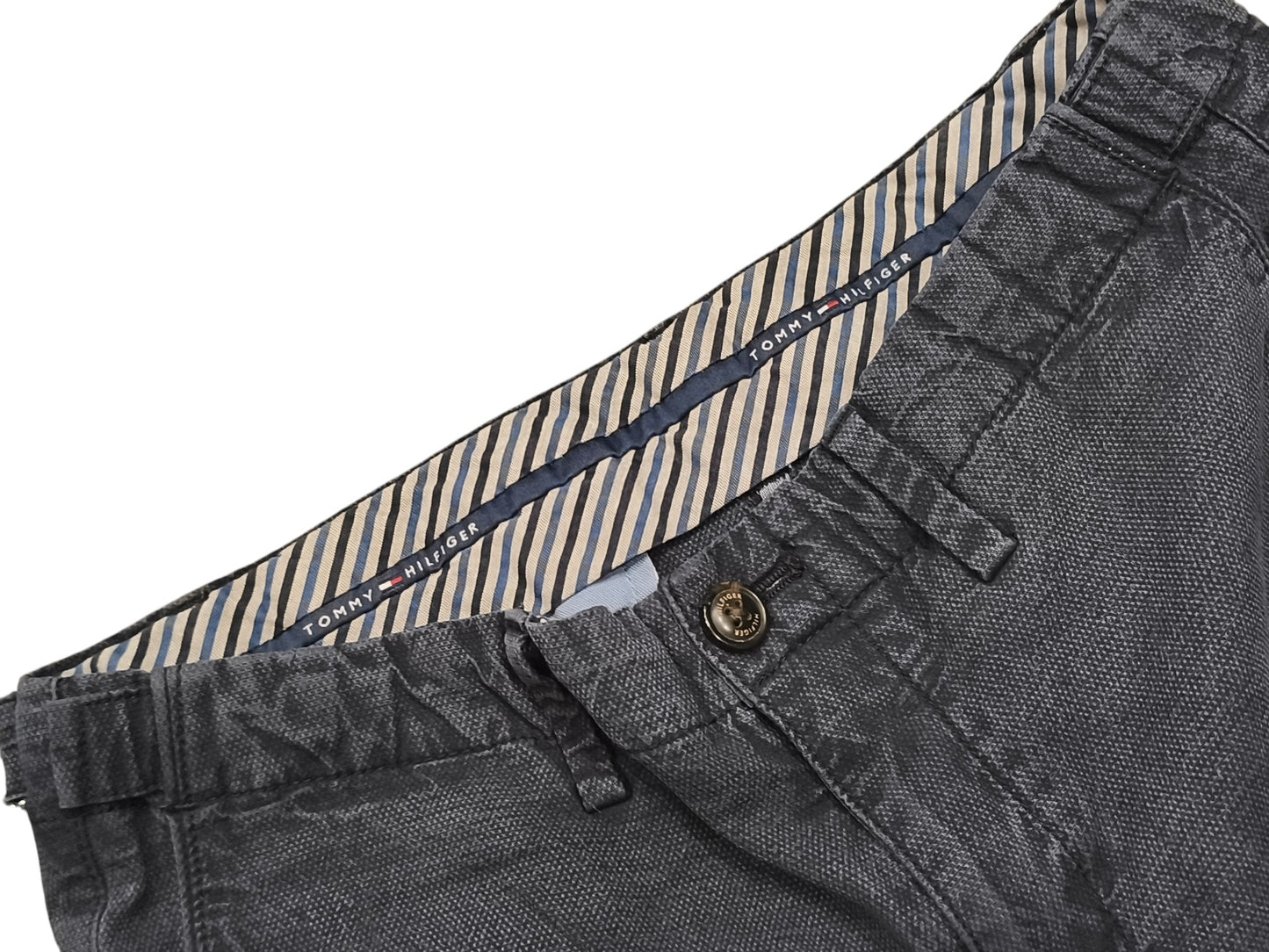 Tommy Hilfiger Bleecker Chinos Men’s 30x34 Slim Fit THFlex Stretch Gray Texture