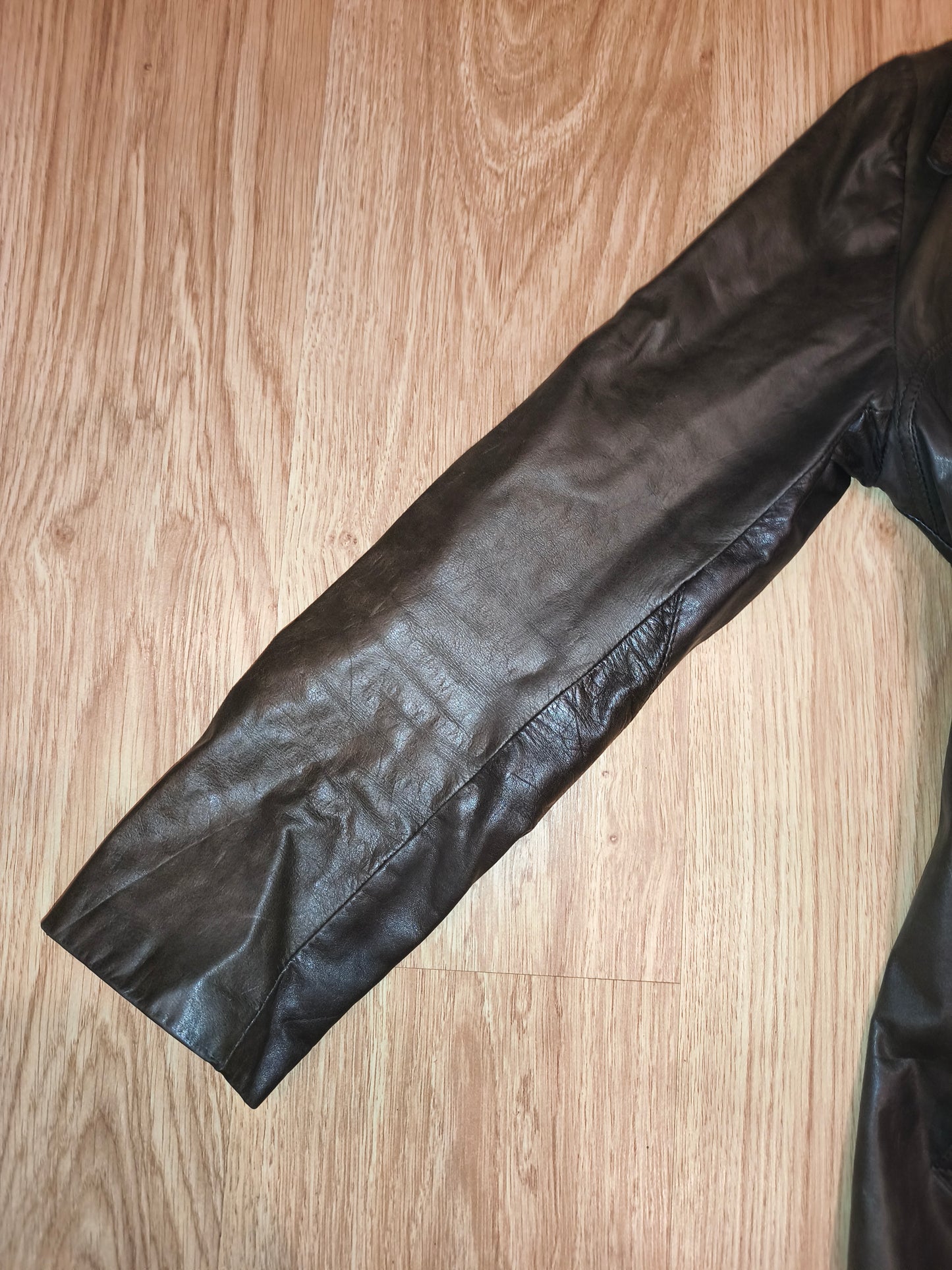 Vintage Fredrikson Jyväskylä Genuine Leather Jacket – Dark Brown – EU Size 36