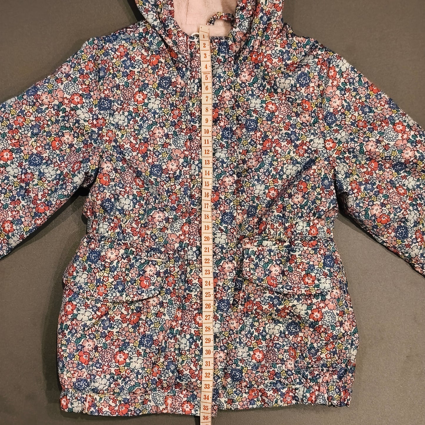 Carter's Baby Girl Fleece-Lined Floral Hooded Jacket Coat - Size 12M
