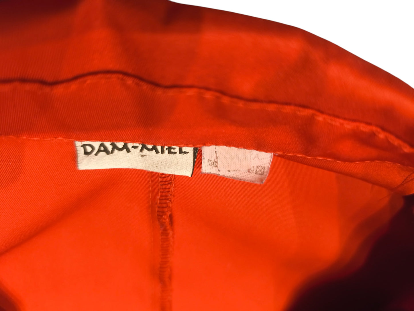 DAM-MIEL Red Blazer Jacket Women’s Size M Striped Lining Cuffs Caree