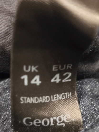 MODA at George Black Denim Look Trousers Wide Leg Bootcut - UK 14 / EUR 42