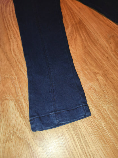 High-Waisted Indigo Blue Skinny Jeggings with Side Zipper – Size UK 10 / M