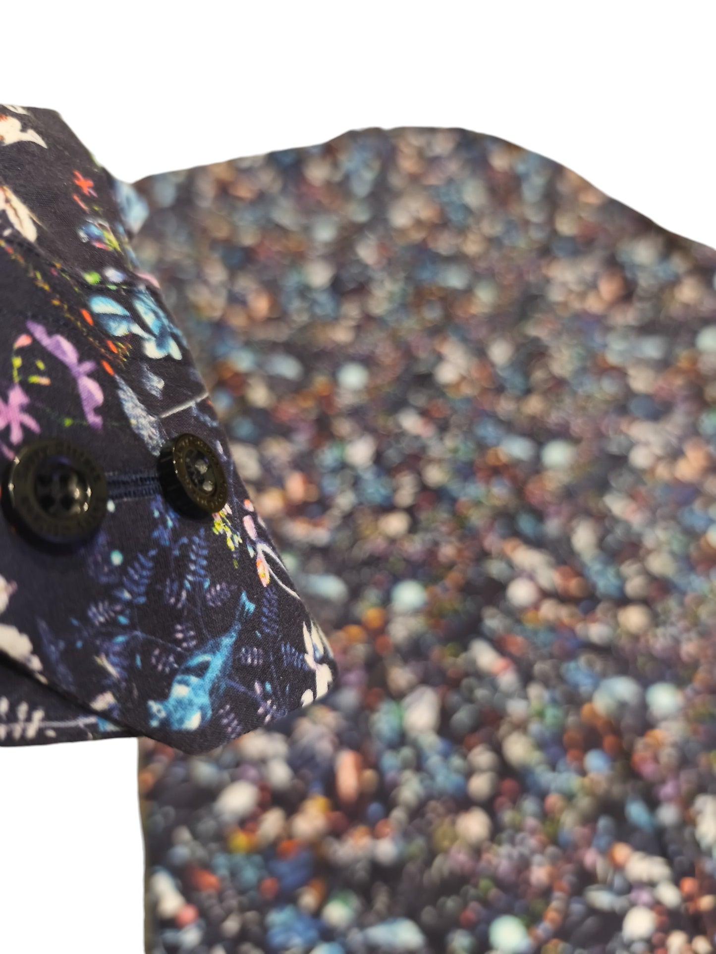 Savvy Citizen Men's Large Floral Bird Snake Graphic Button Up Shirt Long Sleeve