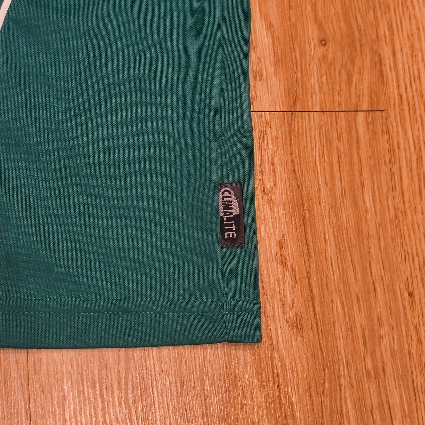 Adidas Mens Green Climalite Short Sleeve Soccer Jersey Shirt Keuda Tuusula #4