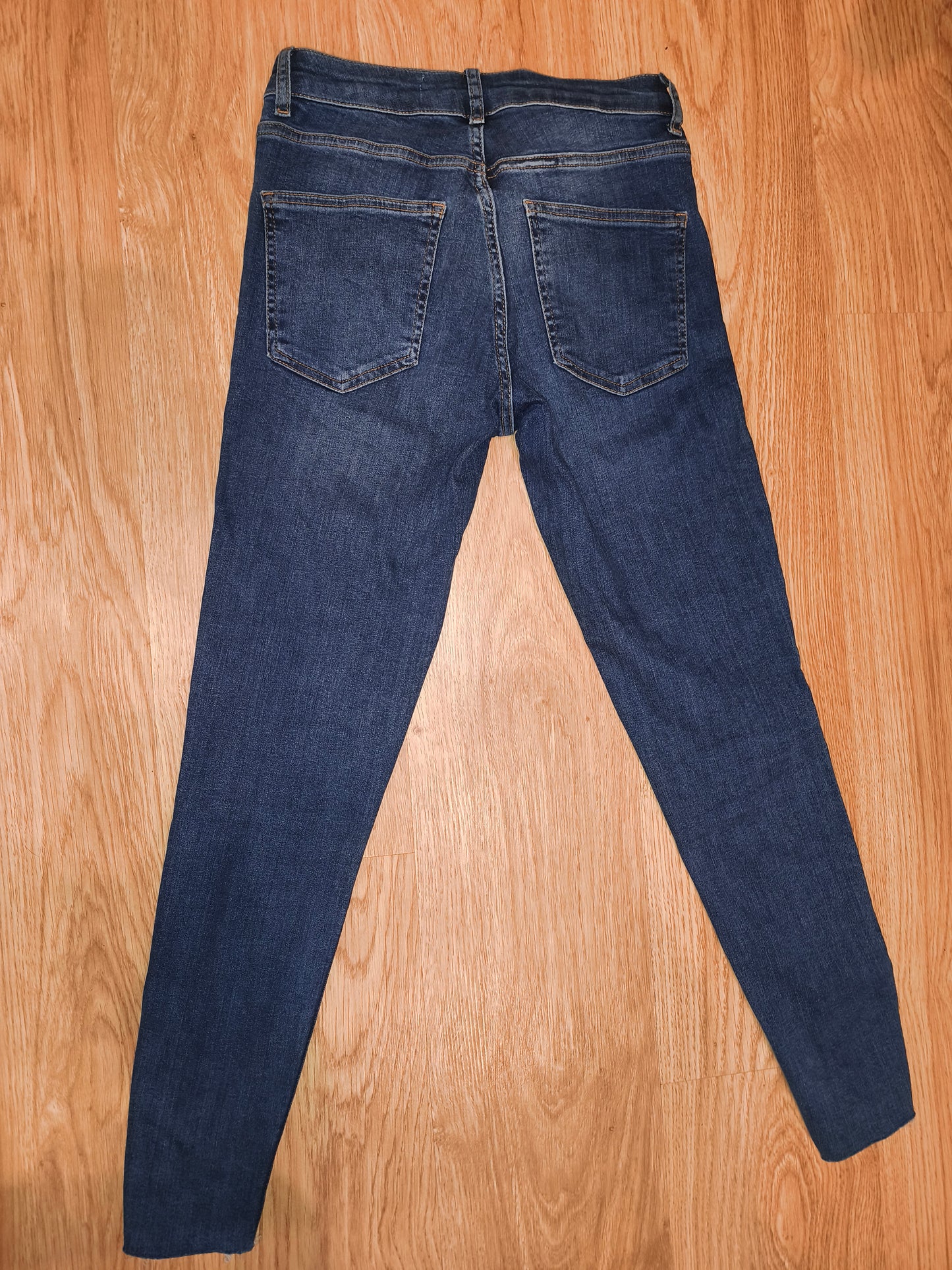 Denim Co. Women’s Blue Skinny Jeans with Pearl Embellishment - UK Size 10