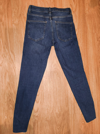 Denim Co. Women’s Blue Skinny Jeans with Pearl Embellishment - UK Size 10
