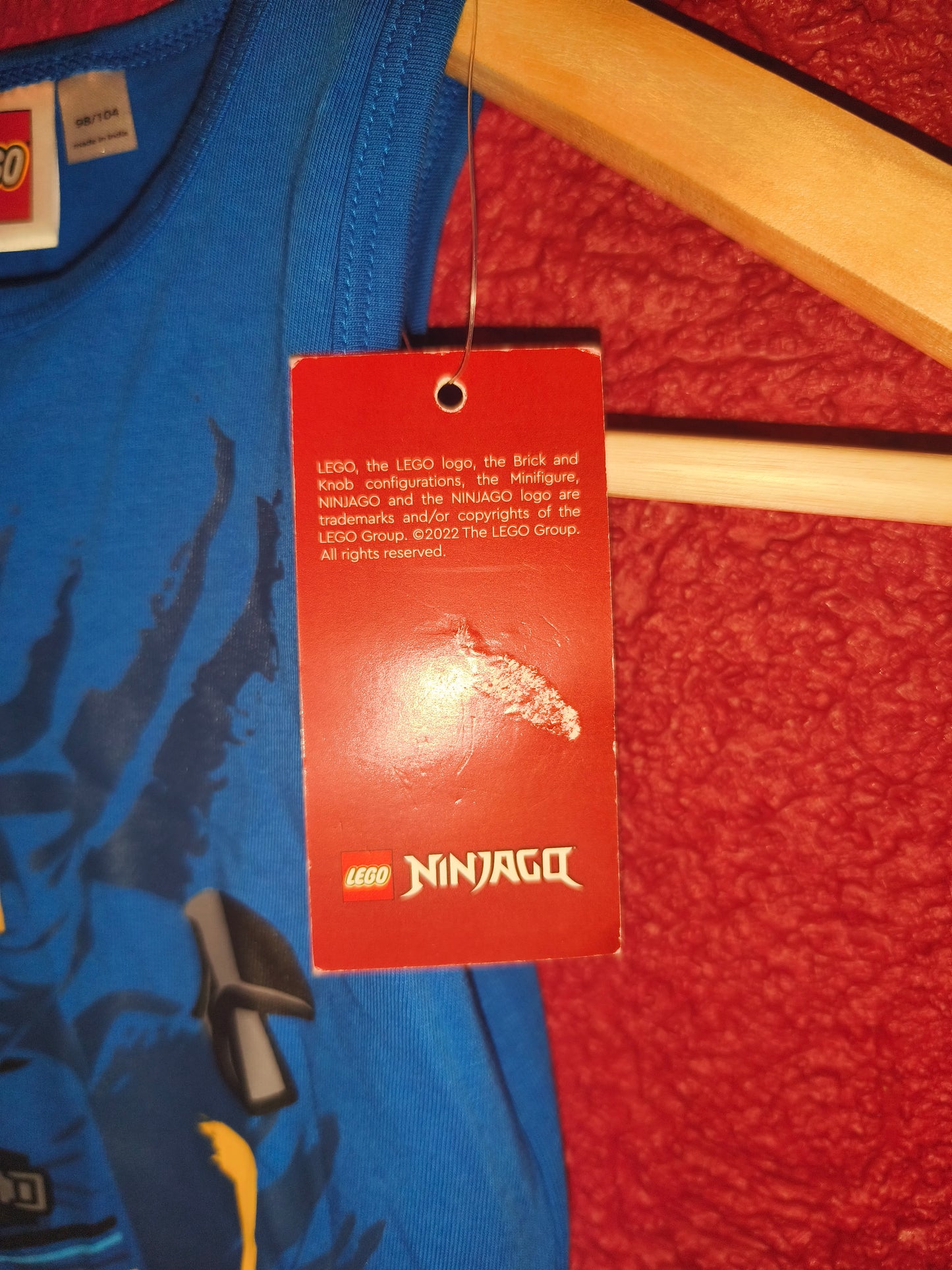 NWT LEGO Ninjago Jay Blue Ribbed Tank Top Boys Size 98 / 104 (2-4 Yrs) Sleeveless Shirt