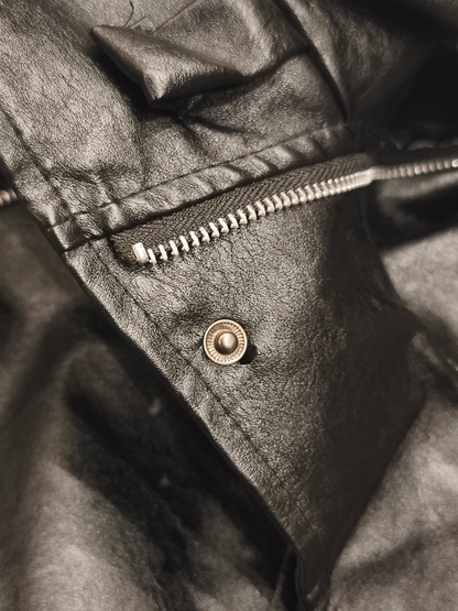 Women's Black Faux Leather Moto Biker Jacket - Zip Accents - Fits like a Medium