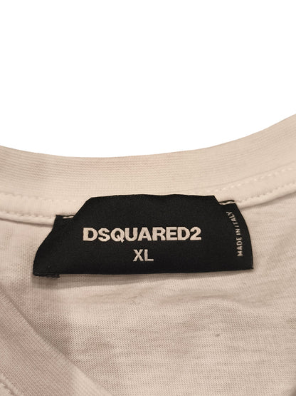 DSQUARED2 Men's Graphic T-Shirt XL White Classic Muscle Car Print Made In Italy