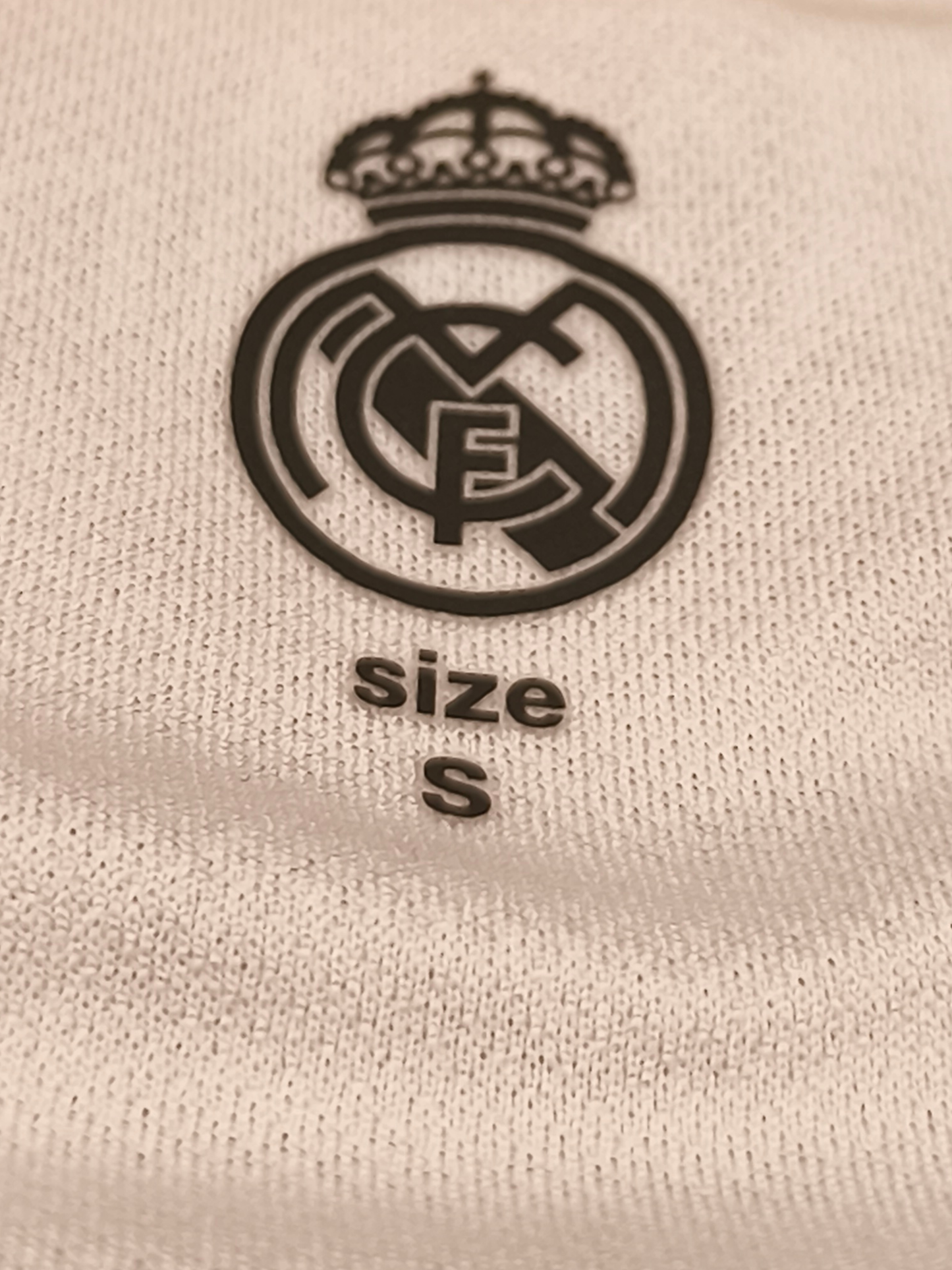 Real Madrid 2023-24 Home Jersey - White/Gold/Navy - Size Small - "Hala Madrid"