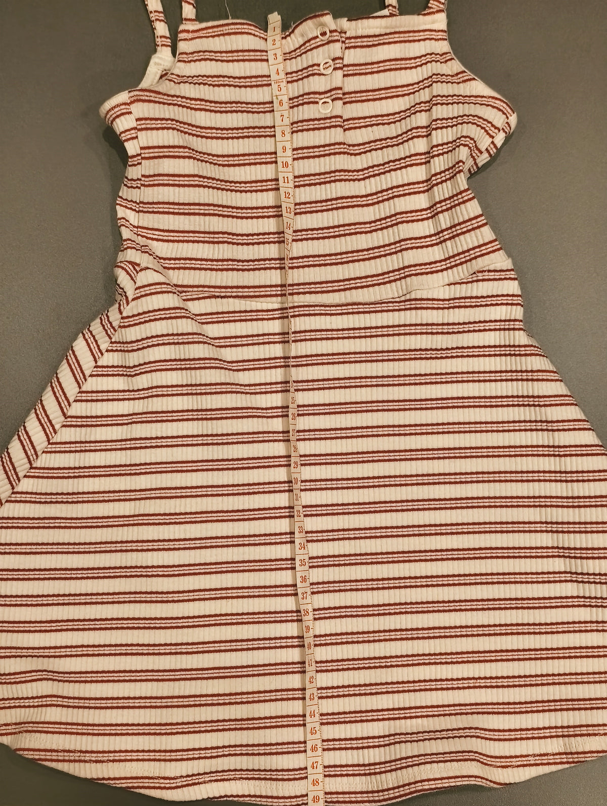ZARA Girls Red & White Striped Ribbed Sundress | Size 8 (128 cm)