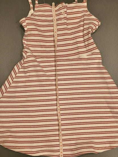 ZARA Girls Red & White Striped Ribbed Sundress | Size 8 (128 cm)